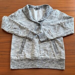 Banana Republic Heather Gray Shawl Collar Space Dye Sweater